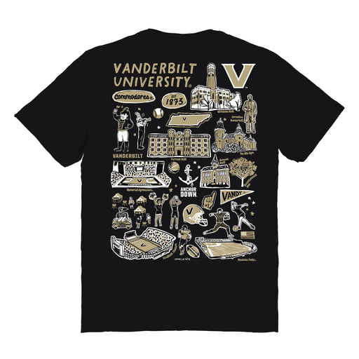 Vanderbilt Commodores Vive La Fete Impressions Artwork Black Womens Cotton Tshirt - Vive La Fête - Online Apparel Store