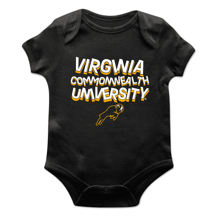 VCU Rams Virginia Commonwealth U Vive La Fete Infant Game Day Black Short Sleeve Bodysuit