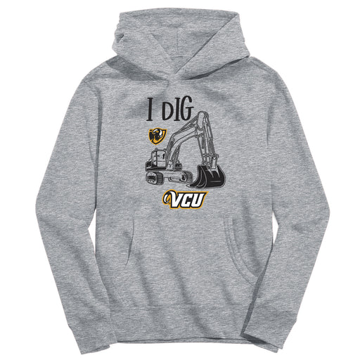 VCU Rams Virginia Commonwealth University Excavator Heather Grey Cotton Youth Hoodie