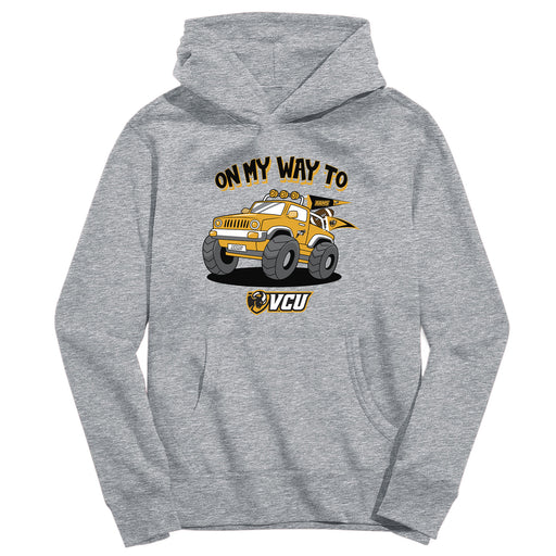 VCU Rams Virginia Commonwealth University On My Way Monster Truck Heather Grey Cotton Youth Hoodie