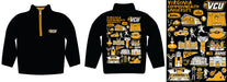 VCU Rams Virginia Commonwealth University Hand Sketched Vive La Fete Impressions Artwork  Black Boys Quarter Zip Pullover V1 - Vive La Fête - Online Apparel Store