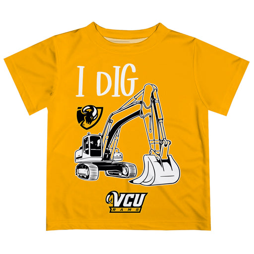 VCU Rams Virginia Commonwealth University Vive La Fete Excavator Boys Game Day Gold Short Sleeve Tee