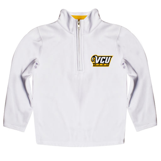 VCU Rams Vive La Fete Logo and Mascot Name Womens White Quarter Zip Pullover