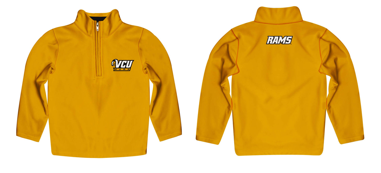 VCU Rams Vive La Fete Logo and Mascot Name Womens Gold Quarter Zip Pullover - Vive La Fête - Online Apparel Store