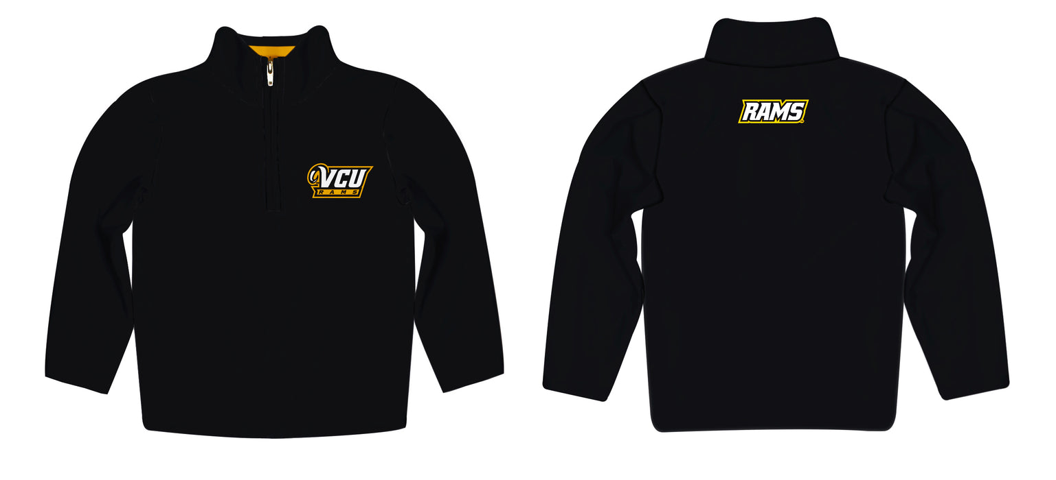 VCU Rams Vive La Fete Logo and Mascot Name Womens Black Quarter Zip Pullover - Vive La Fête - Online Apparel Store