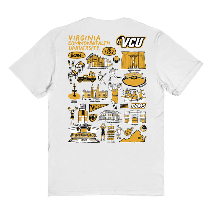 VCU Rams Virginia Commonwealth Vive La Fete Impressions Artwork Womens Cotton Tshirt - Vive La Fête - Online Apparel Store