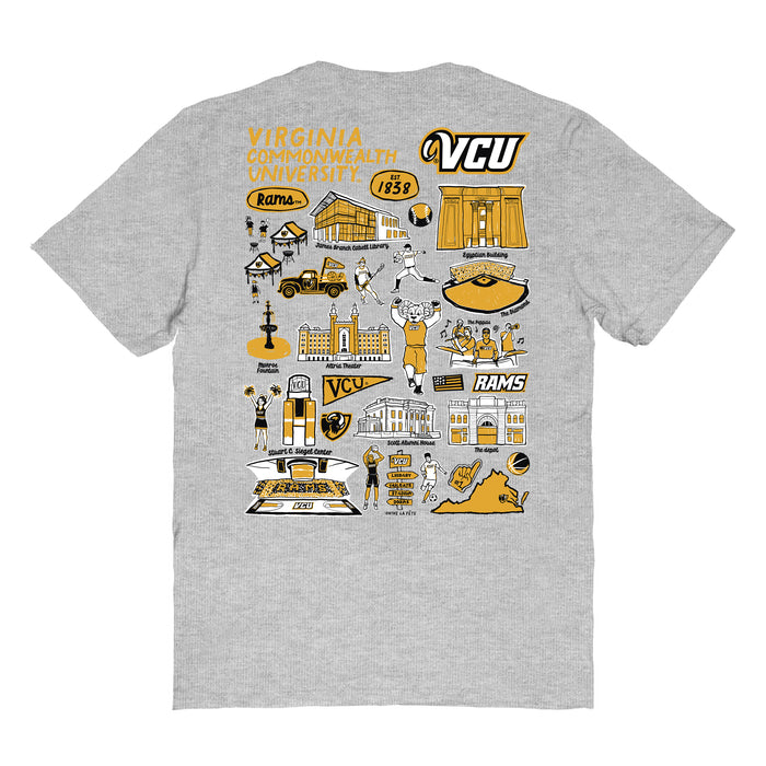 VCU Rams Virginia Commonwealth Vive La Fete Impressions Artwork Womens Cotton Tshirt - Vive La Fête - Online Apparel Store