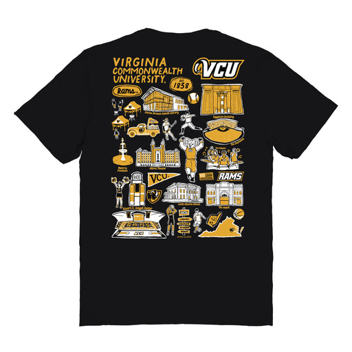 VCU Rams Virginia Commonwealth Vive La Fete Impressions Artwork Womens Cotton Tshirt - Vive La Fête - Online Apparel Store