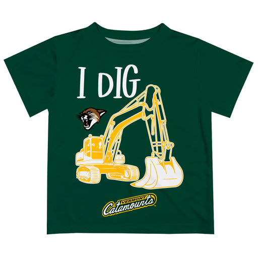Vermont Catamounts Vive La Fete Excavator Boys Game Day Green Short Sleeve Tee