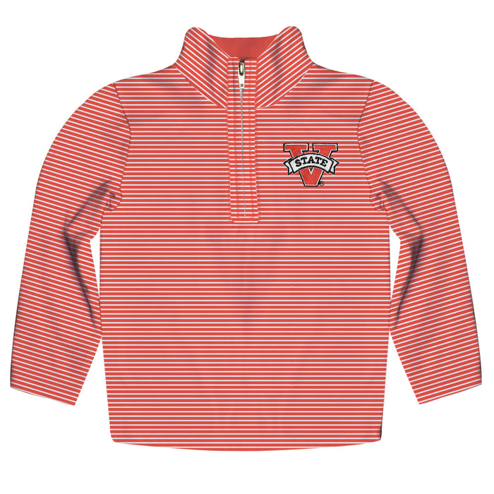 Valdosta Blazers Embroidered Red Cardinal Stripes Quarter Zip Pullover