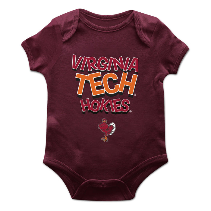 Virginia Tech Hokies VT  Vive La Fete Infant Game Day Maroon Short Sleeve Bodysuit