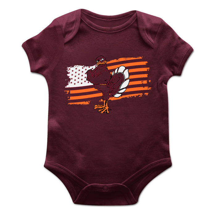 Virginia Tech Hokies VT  Vive La Fete Infant Game Day Maroon Short Sleeve Bodysuit