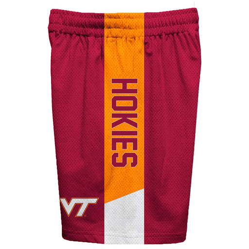 Virginia Tech Hokies Vive La Fete Game Day Maroon Stripes Boys Solid Orange Athletic Mesh Short - Vive La Fête - Online Apparel Store