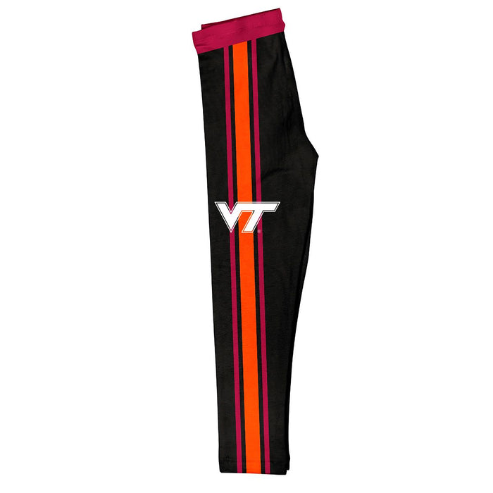 Virginia Tech Hokies Vive La Fete Girls Game Day Black with Maroon Stripes Leggings Tights - Vive La Fête - Online Apparel Store