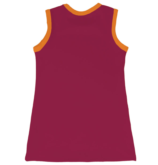 Virginia Tech Hokies VT  Sleeveless Cheerleader A Line Dress White and Maroon
