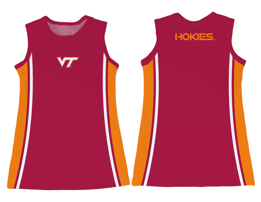 Virginia Tech Hokies VT  Sleeveless Cheerleader A Line Dress Maroon - Vive La Fête - Online Apparel Store