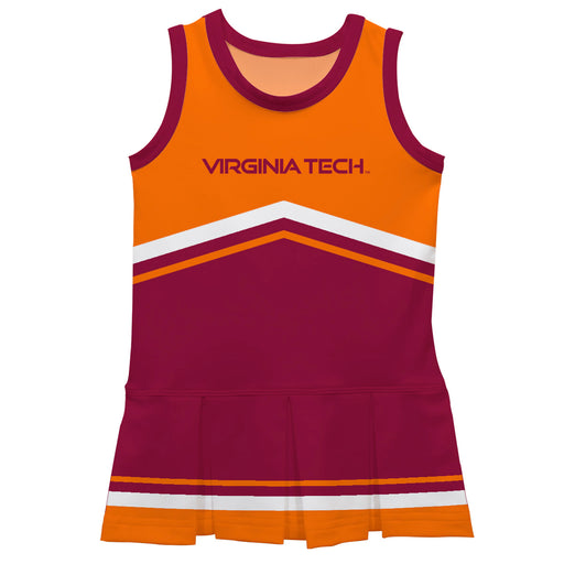 Virginia Tech Hokies VT  Vive La Fete Game Day Orange and Maroon Sleeveless Chearleader Dress