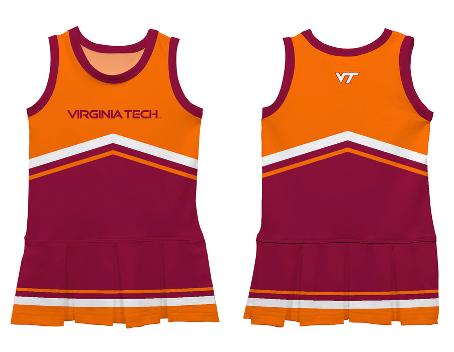 Virginia Tech Hokies VT  Vive La Fete Game Day Orange and Maroon Sleeveless Chearleader Dress - Vive La Fête - Online Apparel Store