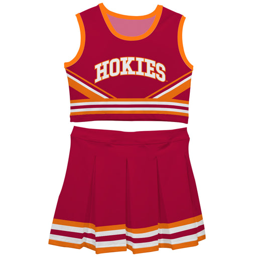 Virginia Tech Hokies VT  Vive La Fete Game Day Maroon Sleeveless Chearleader Set