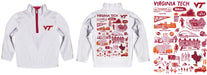 Virginia Tech Hokies VT  Hand Sketched Vive La Fete Impressions Artwork White Boys Quarter Zip Pullover V1 - Vive La Fête - Online Apparel Store