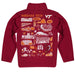 Virginia Tech Hokies VT  Hand Sketched Vive La Fete Impressions Artwork Red Boys Quarter Zip Pullover V1 - Vive La Fête - Online Apparel Store