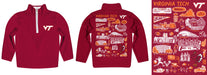Virginia Tech Hokies VT  Hand Sketched Vive La Fete Impressions Artwork Red Boys Quarter Zip Pullover V1 - Vive La Fête - Online Apparel Store