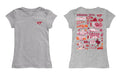 Virginia Tech Hokies VT  Hand Sketched Vive La Fete Impressions Artwork Grey Girls Cotton Short Sleeve Tee - Vive La Fête - Online Apparel Store