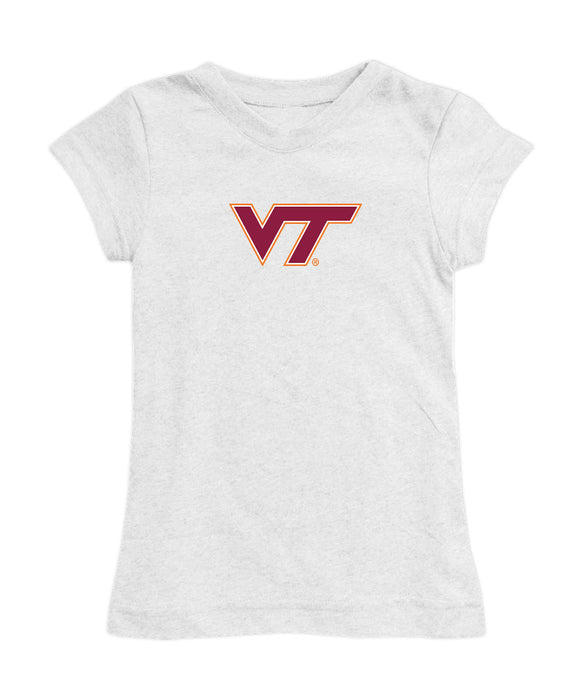 Virginia Tech Hokies VT Girl´s Fitted Cotton T-shirt White
