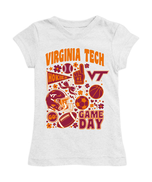Virginia Tech Hokies VT  Girl´s Fitted Cotton T-shirt White