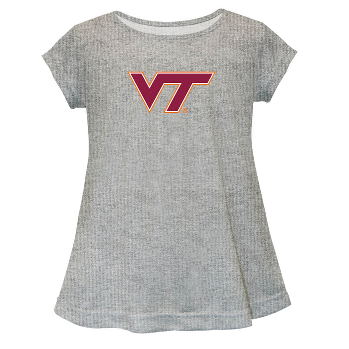 Virginia Tech Hokies VT Short Sleeve Youth Cotton Top Grey
