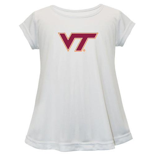Virginia Tech Hokies VT Short Sleeve Youth Cotton Top White