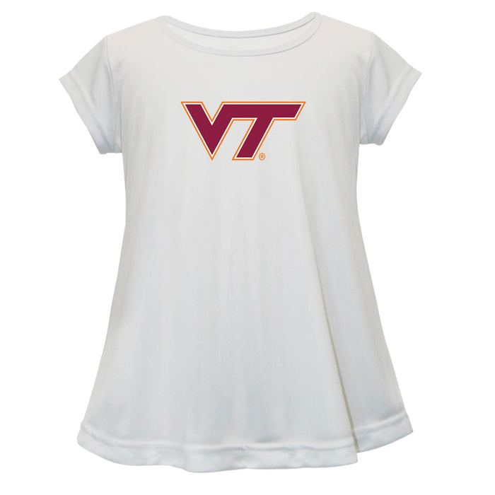 Virginia Tech Hokies VT Short Sleeve Youth Cotton Top White
