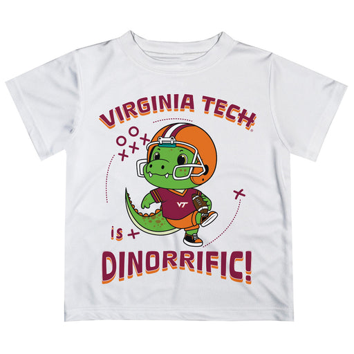 Virginia Tech Hokies VT  Vive La Fete Dinorrific Boys Game Day White Short Sleeve Tee