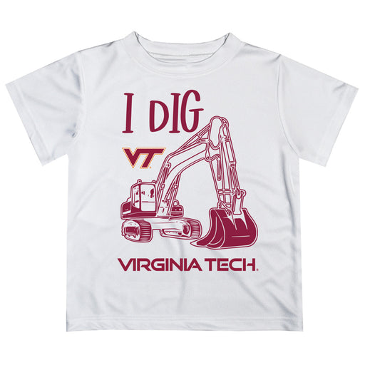 Virginia Tech Hokies VT  Vive La Fete Excavator Boys Game Day White Short Sleeve Tee