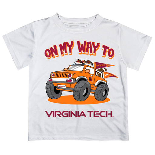 Virginia Tech Hokies VT  Vive La Fete Monster Truck Boys Game Day White Short Sleeve Tee