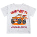 Virginia Tech Hokies VT  Vive La Fete Monster Truck Boys Game Day White Short Sleeve Tee