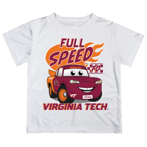 Virginia Tech Hokies VT  Vive La Fete Toy Racing Car Boys Game Day White Short Sleeve Tee