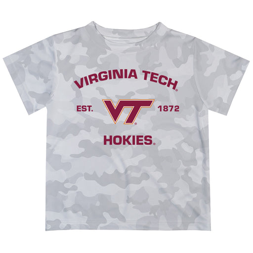 Virginia Tech Hokies VT  T-Shirt CAMO Light Grey by Vive La Fete