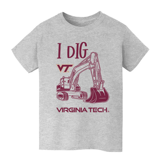 Virginia Tech Hokies VT  Vive La Fete Excavator Heather Grey Cotton Short Sleeve Tee