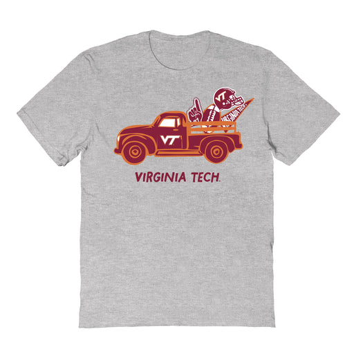 Virginia Tech Hokies VT  Hand Sketched Vive La Fete Impressions Truck Kids Grey Cotton T-shirt