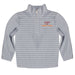 Virginia Tech Hokies VT Embroidered Womens Gray Stripes Quarter Zip Pullover