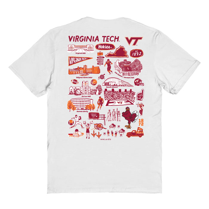 Virginia Tech Hokies VT  Vive La Fete Impressions Artwork Womens Cotton Tshirt - Vive La Fête - Online Apparel Store