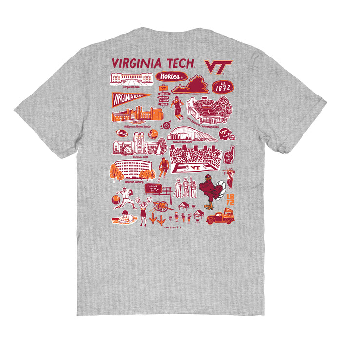 Virginia Tech Hokies VT  Vive La Fete Impressions Artwork Womens Cotton Tshirt - Vive La Fête - Online Apparel Store
