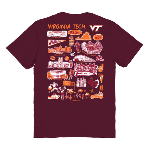 Virginia Tech Hokies VT  Vive La Fete Impressions Artwork Womens Cotton Tshirt - Vive La Fête - Online Apparel Store