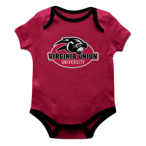 Virginia Union Panthers Vive La Fete Infant Game Day Red Short Sleeve Onesie New Fan Logo and Mascot Bodysuit