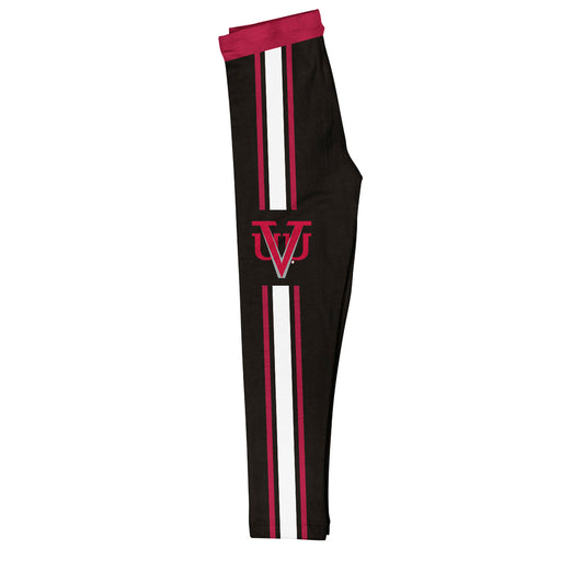 Virginia Union Panthers Vive La Fete Girls Game Day Black with Red Stripes Leggings Tights - Vive La Fête - Online Apparel Store