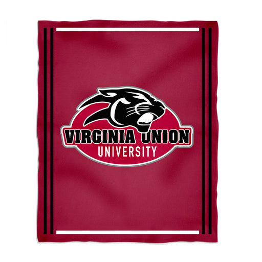Virginia Union Panthers Vive La Fete Kids Game Day Maroon Plush Soft Minky Blanket 36 x 48 Mascot