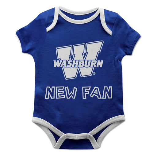 Washburn Ichabods Vive La Fete Infant Game Day Blue Short Sleeve Onesie New Fan Logo and Mascot Bodysuit