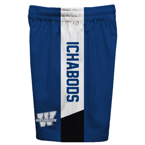 Washburn Ichabods Vive La Fete Game Day Blue Stripes Boys Solid White Athletic Mesh Short - Vive La Fête - Online Apparel Store