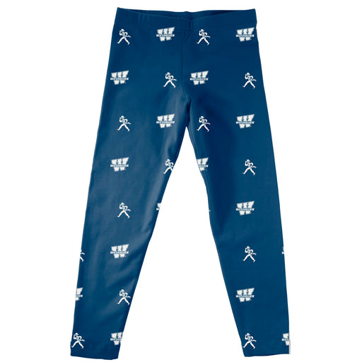 Washburn Ichabods Vive La Fete Girls Game Day All Over Two Logos Elastic Waist Classic Play Blue Leggings Tights